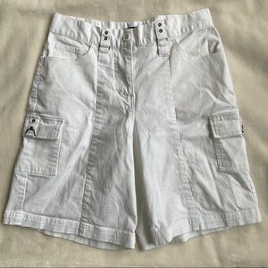 Vintage Rachel Adams White Cotton Cargo Shorts